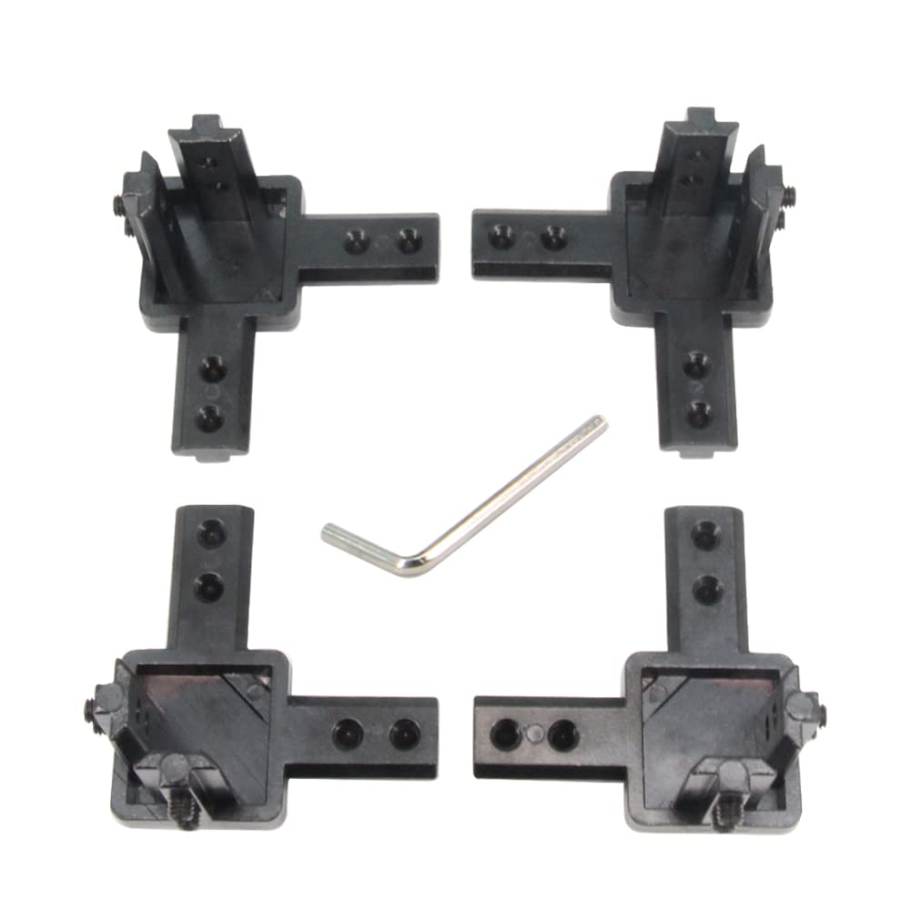 Yeebyee 3 Way End Corner Brackets Connector Set with M6 Screws for 8mm Slot 4040 Series Aluminum Extrusion Profile, 4pcs/Pack (Black-4040Series)