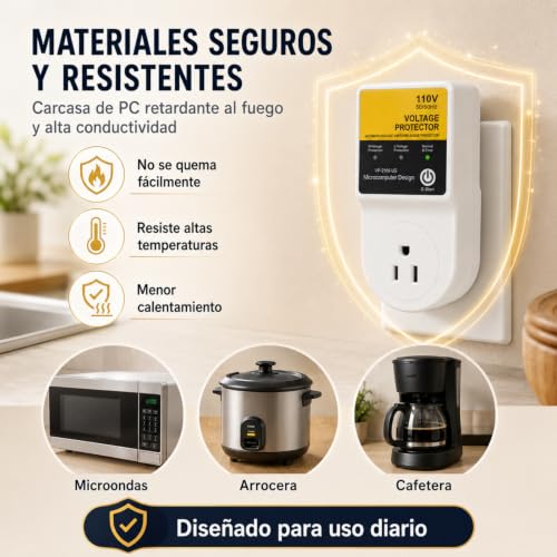 ETRTNVB 1800W Regulador de Voltaje para Refrigerador, Protector contra Sobretensiones para Lavadora,Regulador de Voltaje para Refrigerador, Supresor de Picos Enchufe AC120V para Cocina Sala (2 PCS)