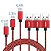 JASTEK Micro USB Cable 3Pack (0.8ft, 3.3ft, 6ft) Durable Nylon Braided High Speed 2A Current Charging Cables for Android, Samsung, Sony, Huawei, HTC, Nokia, LG, Nexus and other Smartphones - red