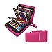 YOUSHARES 200 + 16 Slots Pencil Case & Extra Pencil Sleeve Holder - Bundle for Prismacolor Watercolor Pencils, Crayola Colored Pencils, Marco Pens and Cosmetic Brush (216 slots Red) Pink