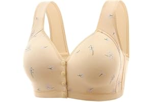 SAFUNY Women's Daisy Bra, Sports Push Up Bras for Women No Underwire High Support Front Closure Charm Daisy Bras Front Snaps