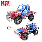 Geekper Electric RC Car 531Pcs Building Block Cars Remote Control Car Building Kits Optimus Prime Build Kit for Kids Birthday Party
