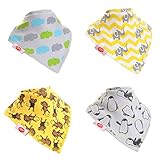 Zippy Baby Bandana Bib Absorbent Drool Bibs 4 Pack Gift Set Cute Boy Girl Unisex Stylish Animals