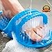 New Hot Plastic Bath Shoe Pumice Stone Foot Scrubber Shower Brush Massager Slippers Blue 28x14x10CM High Quality