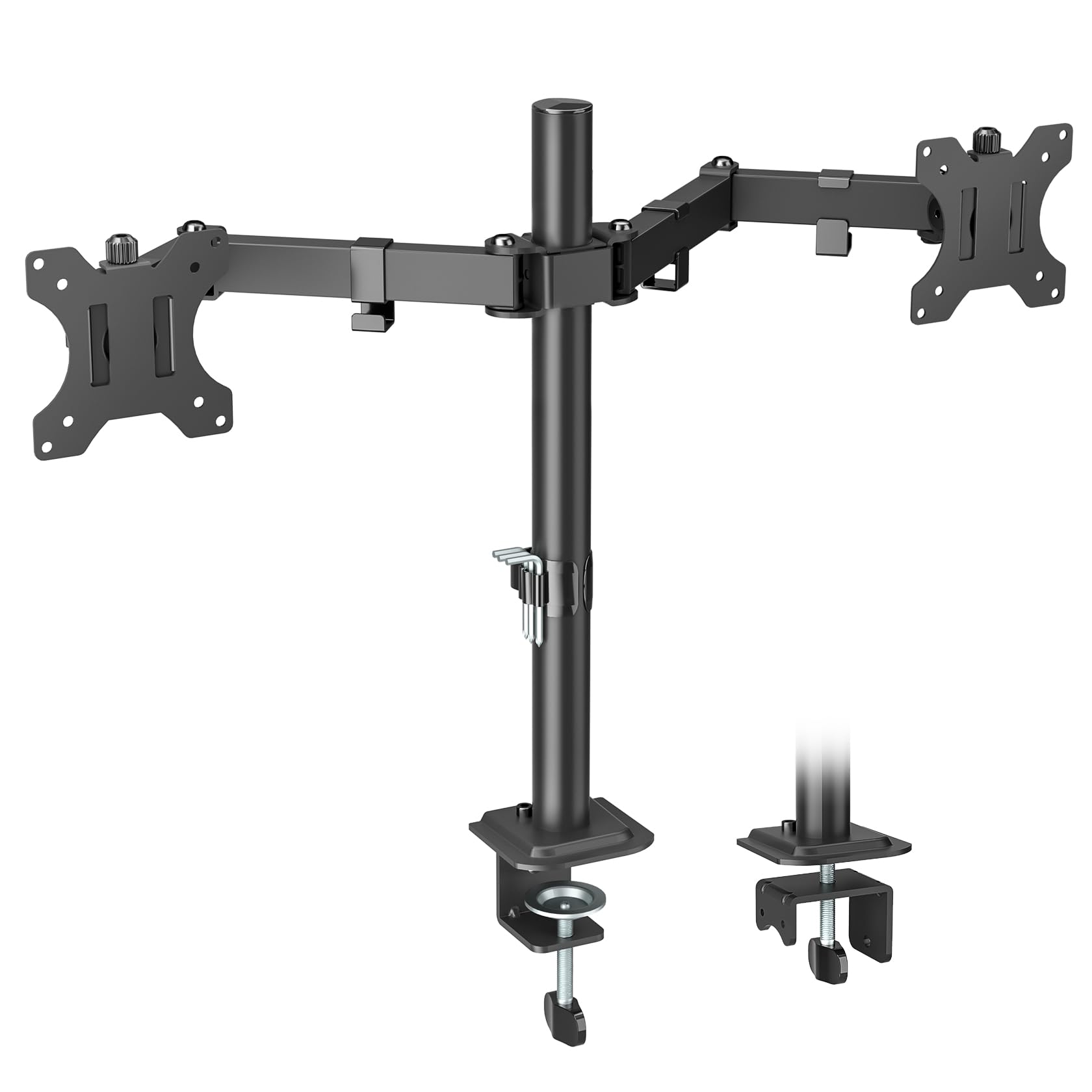 Photo 1 of UPGRAVITY Dual Monitor Mount, Dual Monitor Stand for Two 17"-32" Flat/Curved Computer Screens, Fully Adjustable Dual Monitor Arms Hold up to 17.6lbs, VESA 75x75/100x100mm with C-Clamp/Grommet Base