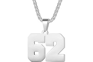 MUERDOU Number Necklace for Men Athletes Number Chain Stainless Steel Jersey Pendant Personalized Sports Jewelry Gift for Men Basketball Baseball Football
