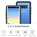 MoKo Case Compatible with Galaxy Note 8, Waterproof with Built-in Screen Protector Ultra Protective Shock-Absorbing Bumper Dustproof Submersible Full-Body Case Fits with Galaxy Note 8, Black + Blue