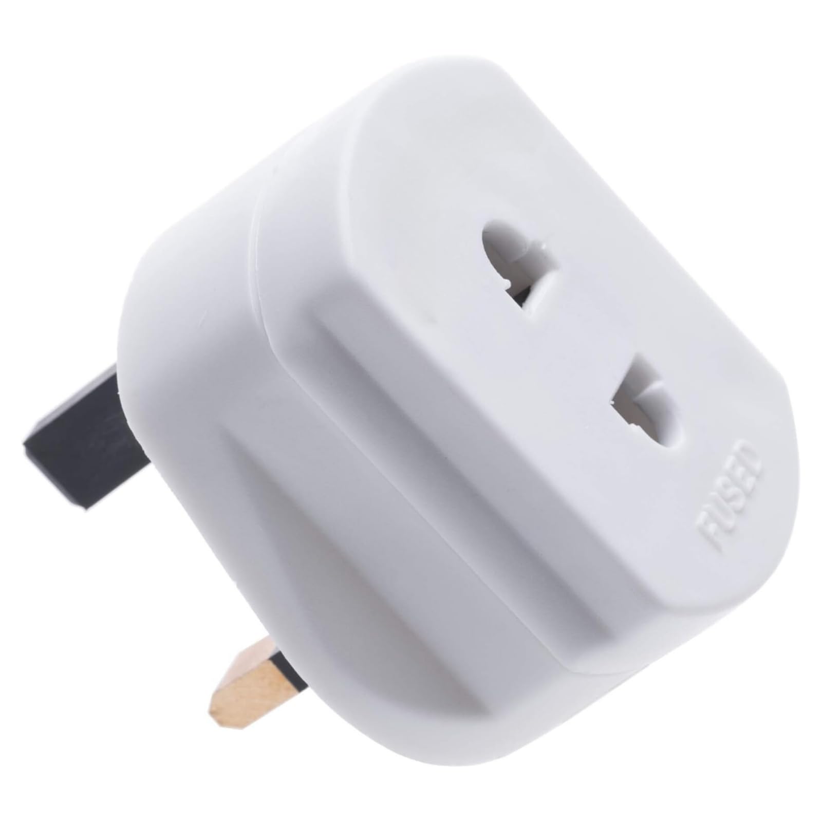 DECK INN Pack of 1 Toothbrush Adaptor Plug UK - 2 Pin to 3 Pin Electric Converter - 1A Electric Shaver Plug Adaptor White
