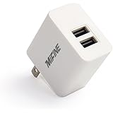 Wall Charger, Mifine 3.1A 15W Dual Port USB AC Power Adapter Universal Wall Home Travel Charger Speed Portable For iPhone iPad Android Phone USB Powered Mobile Devices... (White)