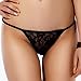 Closecret Women's Low Rise G-String Floral Lace Front Thong T-Back Panties(S/M (Waist: 27-29inch), Black)