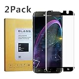 Black - [2 Pack] Samsung Galaxy S7 Edge Screen Protector, Full Screen Coverage, 9H Hardness, Anti-Scratch, HD Ultra-clear, Bubble Free,Tempered Glass Screen Protectors For Galaxy S7