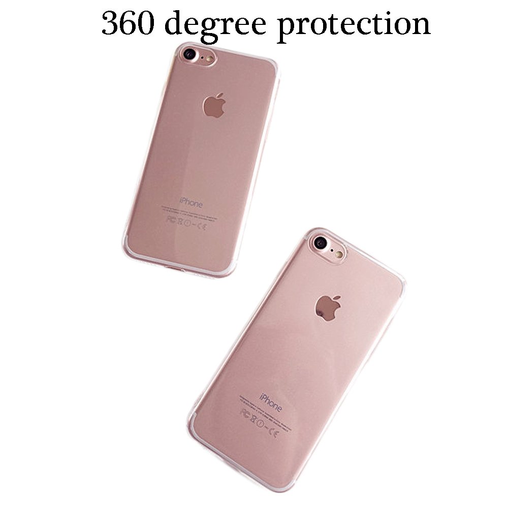 Onepicebest Floral Case Clear Design Thin TPU Bumper Soft Clear Slim Transparent Cover Shock Absorption Scratch Resistant Protective Case for Girl Apple iPhone 7 (Pink Flower Tree)