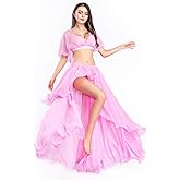 ROYAL SMEELA Belly Dancer Costumes for Women Chiffon Belly Dance Skirt Belly Dance Top Dancing Outfit Carnival Costume