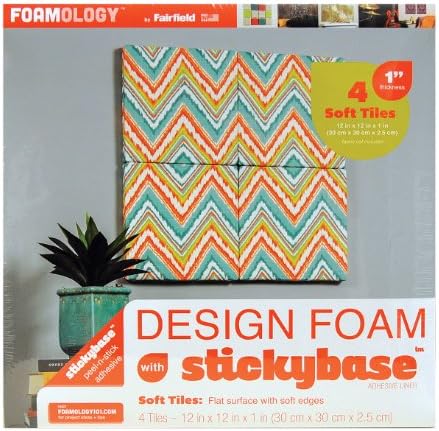 Foamology 4-Piece Design Foam Tile, 12 by 12 by 1-Inch