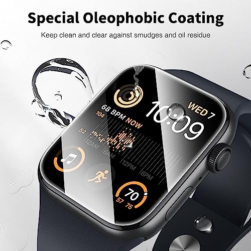 LK 4 Pack Screen Protector for Apple Watch Series 9 8 7 45mm/ Series SE3 SE2 SE 6 5 4 44mm, High Definition, Bubble Free, Clear Flexible TPU Film, Easy Installation, for iWatch 44/45mm