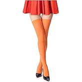 UXQEJO Women's Hold-ups Knee High Long Socks, Snag-Resistant Thigh High Opaque Stockings, Costume Hosiery for Halloween