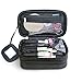 MONSTINA Cosmetics Bag,Double Layer Makeup Bag, With Mirror, Brush Bags Travel Organizer,Cosmetic Bag Professional Multifunctional Organizer For Women (Black)