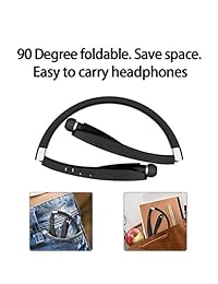 Gzymh Bluetooth V4.1 Auriculares estéreo plegables deportivos inalámbricos con auriculares retráctiles compatibles con iPhone, iPad, Samsung Galaxy y teléfonos de la serie Android