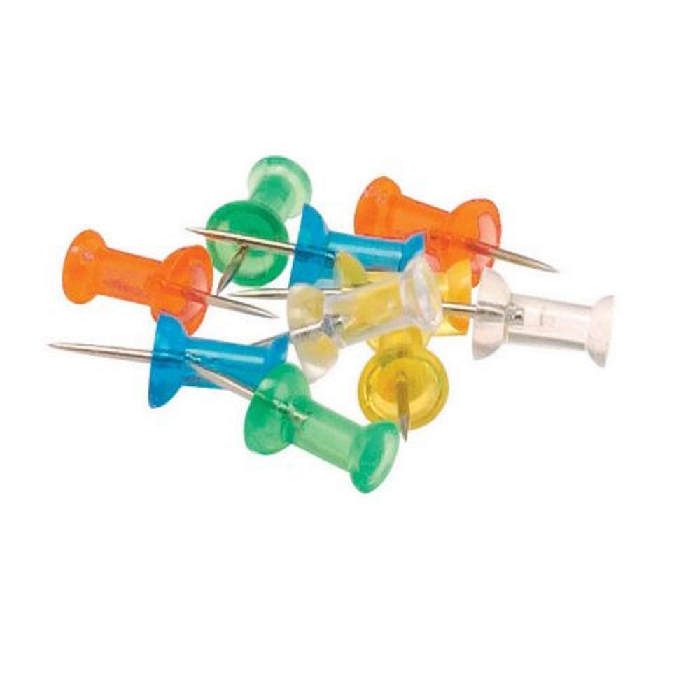 5 Star Push Pins Assorted Translucent [Pack 100]