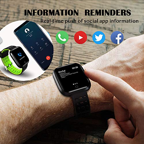 Smart Watch for Android iOS Phone Waterproof Sport Fitness Tracker with All-Day Heart Rate, Sleep Monitor, Message Call Reminder, Ultra-Long Batter Life, Bluetooth Smart Watch for Men Women Kids - Thumbnail 3