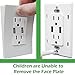 ENERLITES - SI8835-W-STICKER Screwless Decorator Wall Plates Child Safe Outlet Covers, Size 5-Gang 4.68