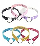 Womens Mens Leather Necklace Choker Necklace Heart Punk Goth Emo Style Adjustable