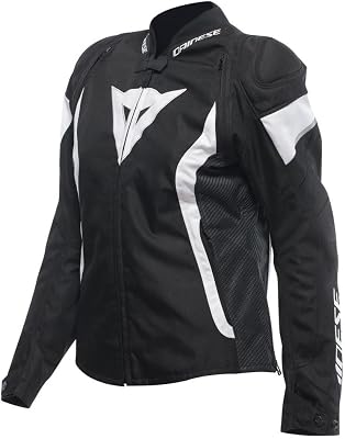 - Avro 5 Tex Jacket Wmn, Giacca Moto in Tessuto, con Protezioni, Woman, Nero/Bianco/Nero, 50
