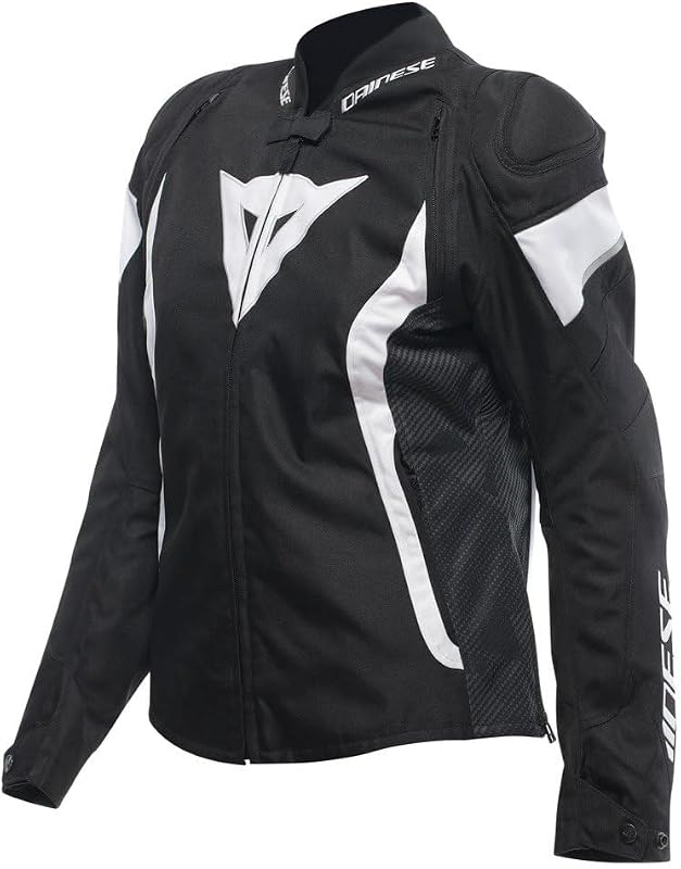 - Avro 5 Tex Jacket Wmn, Giacca Moto in Tessuto, con Protezioni, Woman, Nero/Bianco/Nero, 50
