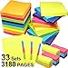 Jalousie 33 PCs Colorful Sticky Note Pads Bundle Include 18 100 Pages 3 in x 3 in Sticky Note Pads 12 3 in x 1 in Index Tab Sticky Note Pads and 3 Sets Divider Note Pads
