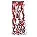 SWACC 7 Pcs Full Head Party Highlights Clip on in Hair Extensions Colored Hair Streak Synthetic Hairpieces (20-Inch Curly, Red)thumb 4