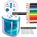 Electric Pencil Sharpener,Heavy Duty Blades Durable and Portable Pencil Sharpener with Automatic Sharpens All Pencils for School Kids Children,Blue Pencil Sharpener Electric