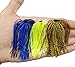 C-Pioneer 6 Bundles 50 Strands Mixed Color Silicone Skirts Fishing Skirt Rubber Jig Lure for Bass