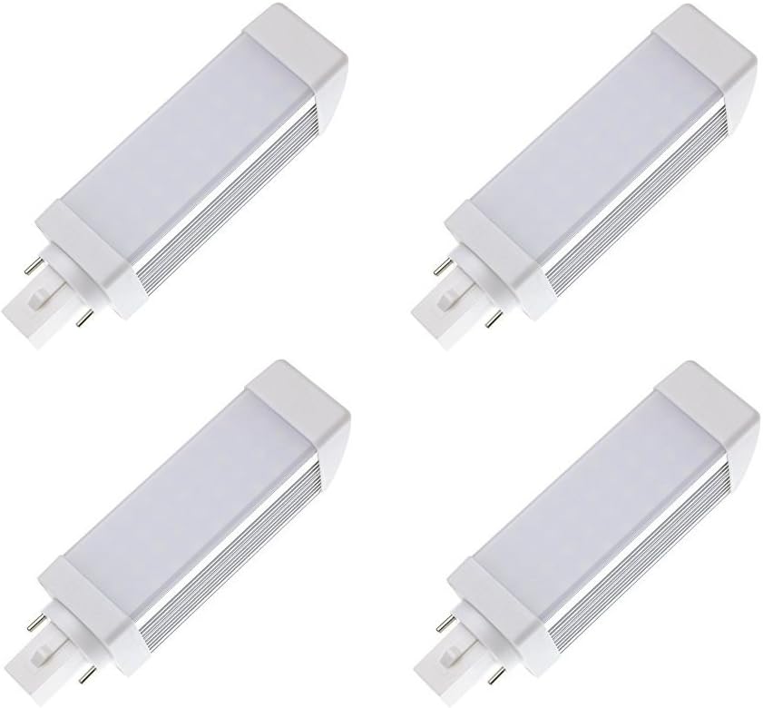 Masonanic 4 Pack LED 7W,700lm 18W CFL Equivalent,Cool White 6500K G24 Compact Fluorescent Lamp Rotatable Aluminum Lamp G24 2-Pins LED CFL/Compact Fluorescent Lamp [Energy Class A++]