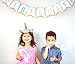 Unicorn Birthday Girls Party Supplies Bundle 1- Unicorn Birthday Banner (17pcs) 1- Unicorn Cake Topper W/Eye Lashes (5pcs) 1 Unicorn Photo Prop Set (29 pcs) and 1- Unicorn Gold/Pink Headband