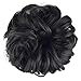 FESHFEN Messy Bun Hair Piece - Elastic Wavy Curly Hair Bun Scrunchies Extensions Synthetic Chignon Hairpieces for Women Girls, Natural Black 1 PCS