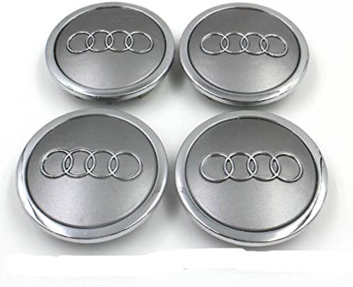 4 Silver Car Alloy Wheel Center Hub Cap Emblem Badge Logo 69mm AUDI 4B0601170A