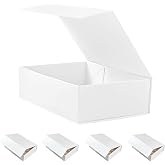 HcoHlow White Gift Box, 9x6.7x2.75'' Gift Boxes with Lids for Presents | Magnetic Closure Gift Box for Bridesmaid Proposal Box, Wedding, Halloween, Christmas Gift Packging
