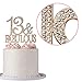 13 Cake Topper - Premium Rose Gold Metal - 13 & Fabulous - 13th Birthday Party Sparkly Rhinestone Decoration Makes a Great Centerpiece - Now Protected in a Box