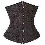 Camellias 24pc Steel Boned Satin Underbust Waist Training Corset Shaper Bustier