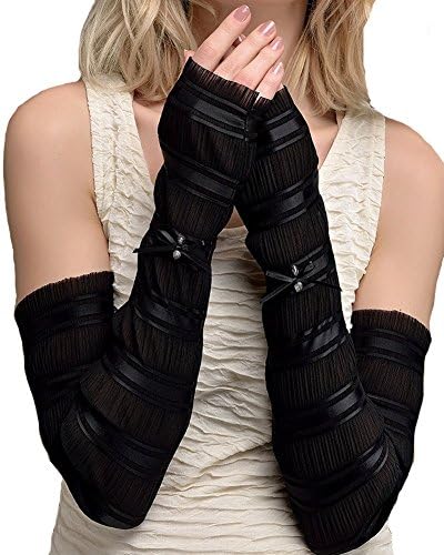 ROSEMANDY® Women's Outdoor Lace Sun Protection Anti-uv Golf Driving Arm Sleeves Gloves (Black)