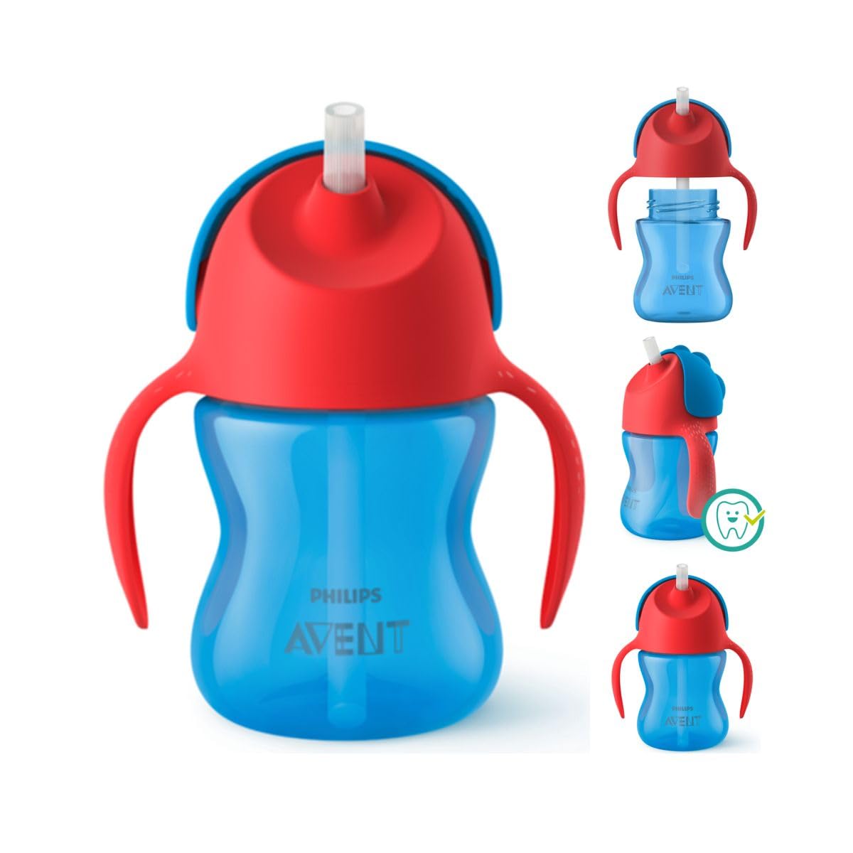 Philips Avent Sippy Cup for Toddlers & Babies, BPA Free, Red & Blue (Model SCF796/01)
