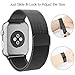 Apple Watch Band, Milanese Loop Mesh Smooth Stainless Steel Strap Freely Fully Magnetic Closure Clasp Metal Strap Wrist Band Replacement Bracelet for Iwatch & Sport & Edition (42mm Black)