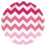 Chevron Pink Dinner Plates (8)