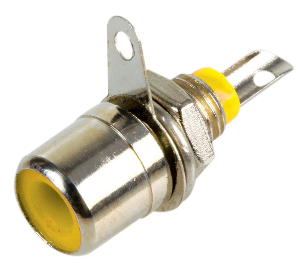 Pro Signal PS11529 Yellow RCA Phono Sockets, Pack of 10, Chassis Mount
