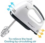Leaflai Hand Mixer 7 Speeds Turbo Boost 4 Stainless Accessories White view 2