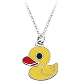SENFAI The Latest Fashion Small Duck Animal Pendant Necklaces for Women Yellow Color