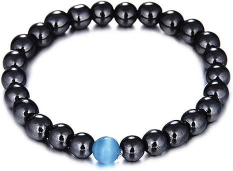 Vektenxi Bracelet En Perles D Opale Avec Oeil De Chat Noir Bracelet En Pierre Naturelle Fait A La Main Hommes Et Femmes Opale Bleue Pratique Et Populaire Amazon Fr Bienvenue