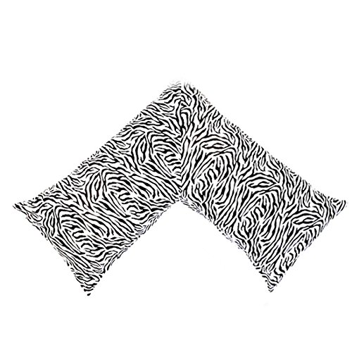 Gyulin Silky Soft Satin Soild Envelope Style V Shaped/Tri/Boomerang Pillow Cover Pillowcase Pillow Protector Cushion Cover for Orthopaedic/Pregnancy/Nursing Pillows,Only Cover No Insert Zebra