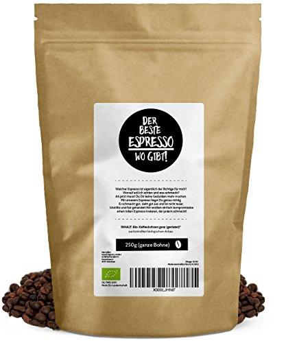 DER BESTE ESPRESSO WO GIBT! - 250g (Bohne) - Premium Bio Espresso - Fairtrade & Organic - Perfekte Crema - vollmundig im… – Bild 3