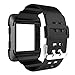 Simpeak Rugged Protective Case with Black Strap Bands Compatible with Fitbit Blaze, Black